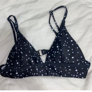 Black and white star bikini top